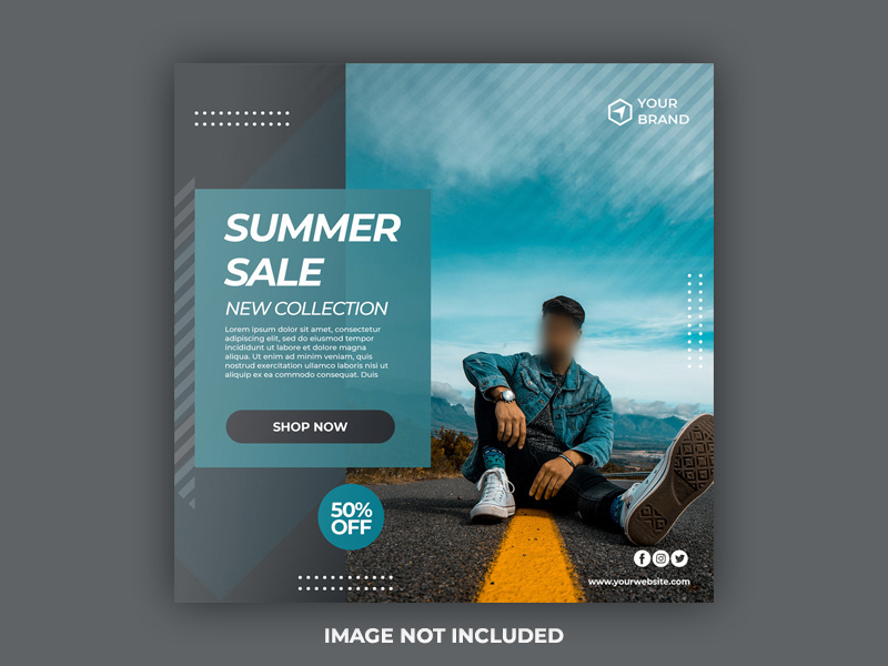 Modern Fashion sale banner or square flyer for social media post