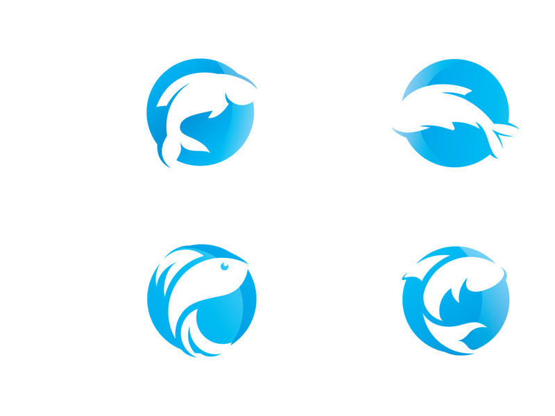 Fish logo template icon vector design