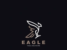 Eagle Bird Logo, Falcon Flying Soaring Geometric Logotype concept symbol design