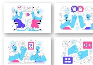 10 Sign Language Daily Interaction Illustration