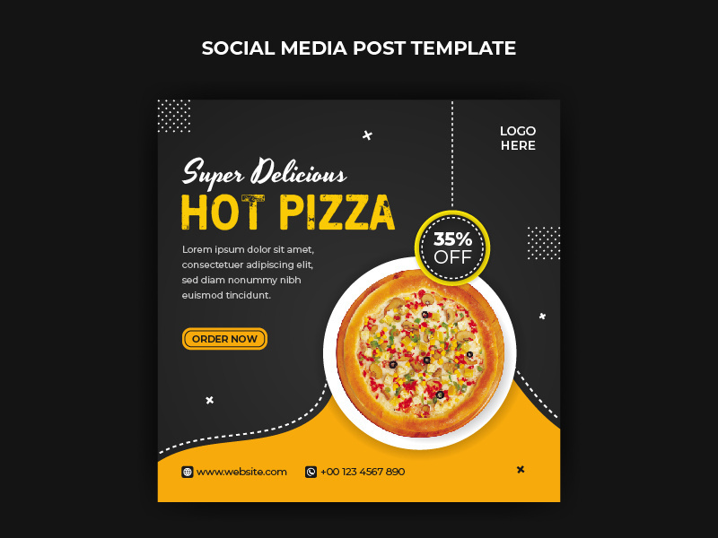 Food social media post template