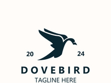 Dove bird elegant flying logo design Nature Wildlife Label style vintage image