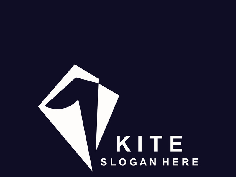 Kite logo design, flying paper kite Flat illustration vector company template