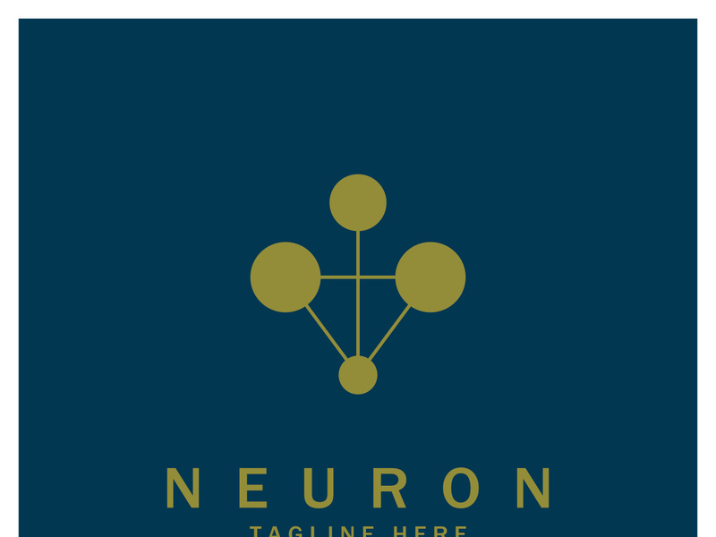 Neuron logo or nerve cell logo design,molecule logo illustration template icon with vector concept