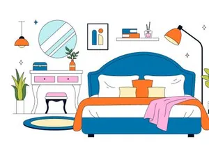 10 Bedroom Vector Illustration