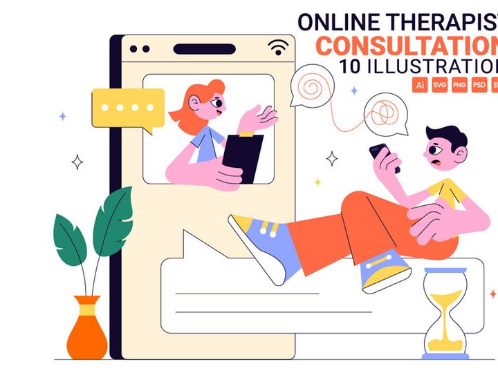 10 Online Therapist Consultation Illustration
