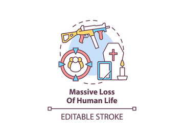 Massive loss of human life concept icon preview picture