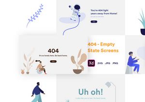 404-Not Found Empty State Screens for Web