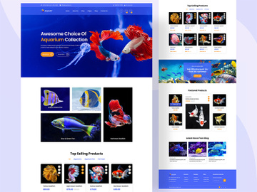 Aquarium - Fish Ecommerce Landing Page Template preview picture