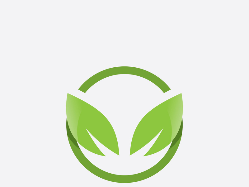 Green leaf ecological element vector icon logo