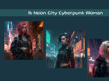 Neon city cyberpunk woman preview picture