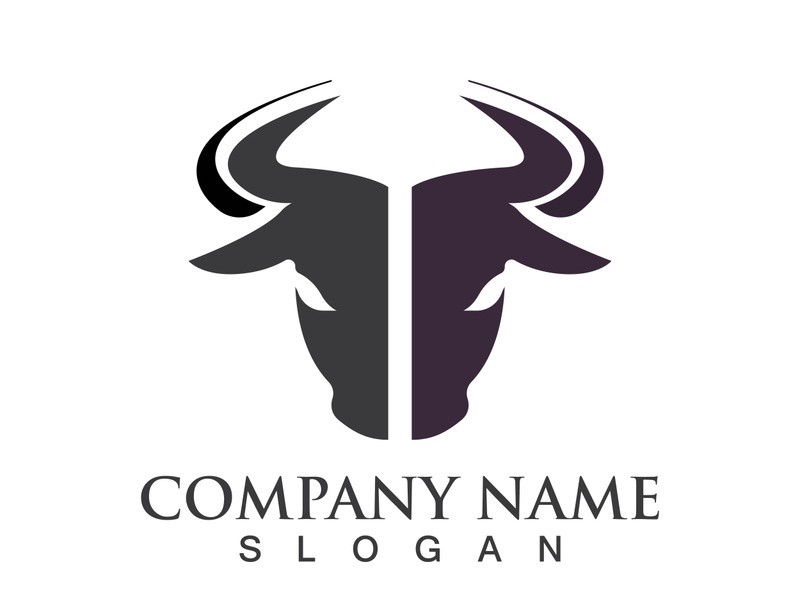 Bull head logo vector icon design illustration