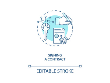 Signing a contract concept icon preview picture