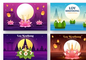 14 Loy Krathong Festival Illustration