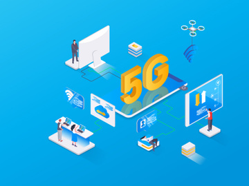 5G- isometric Internet Iillustration Kit preview picture