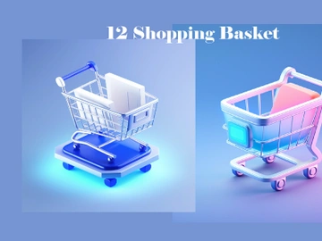 3D Shopping Basket AI image preview picture