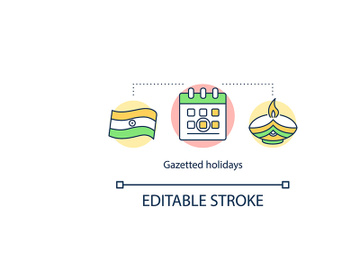 Gazetted holidays concept icon preview picture