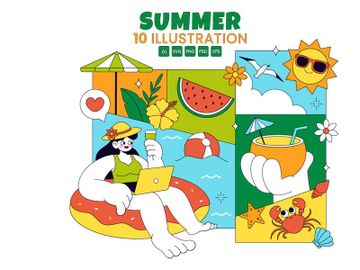 10 Summer Vacation Illustration preview picture