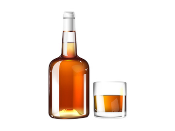 Luxury whiskey realistic vector product ads banner template preview picture
