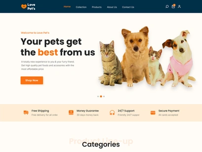 Pets Love UI Figma eCommerce Template
