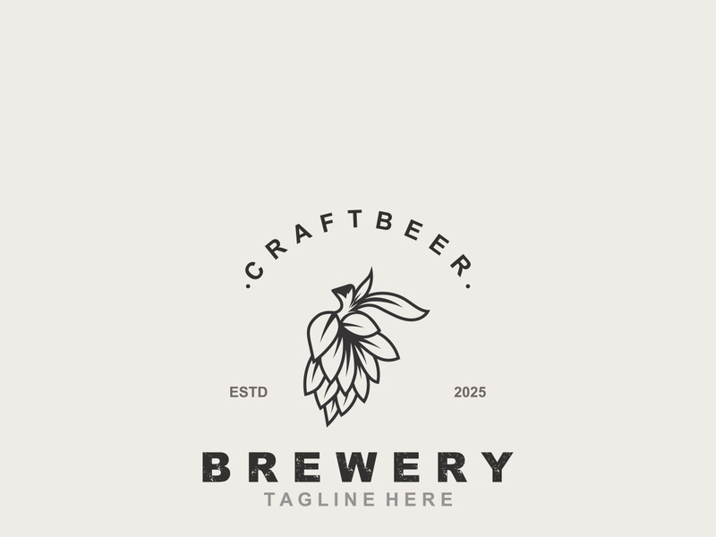 Brewery logo craft beer template design emblems beer cafe, bar, brewing company illustration