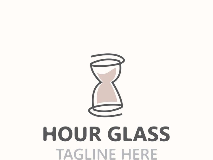 Hourglass logo ancient vintage style object design template flat vector