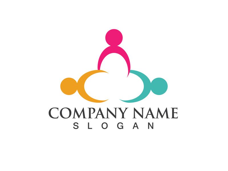 Community Logo Design Template for Teams or Groups.network and social icon design