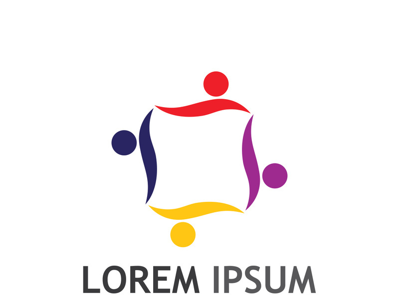 Community of people logo design with creative idea.