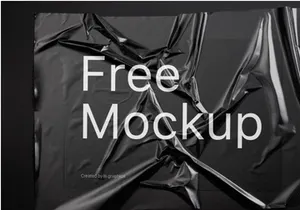 Free! Plastic Wrinkled Reflections Mockup