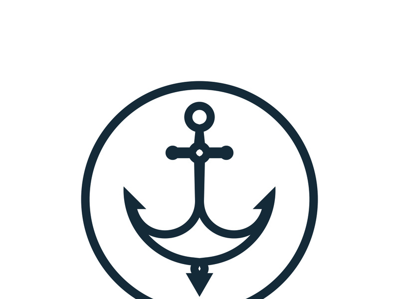 Anchor logo icon boat ship marine navy design vector