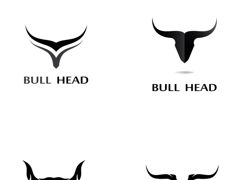 Retro vintage bull head horns logo.