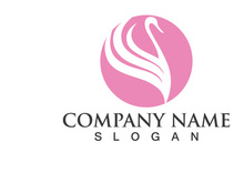 Swan Bird Love Symbol Logo Vector