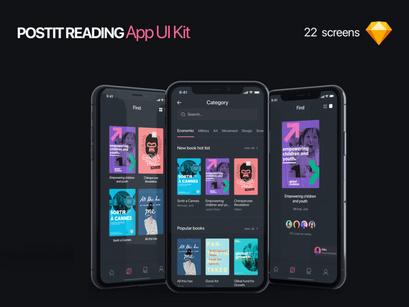 PostIt iOS Reading App UI Kit