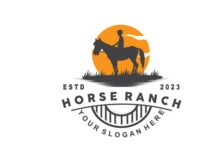 Horse Logo, West Country Farm Ranch Cowboy Logo Design