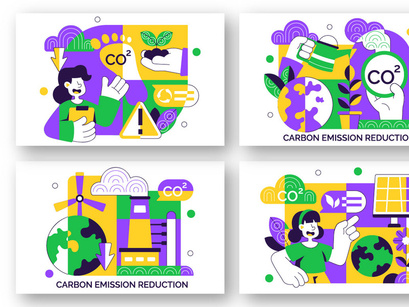 10 Carbon Footprint Reduction Illustration