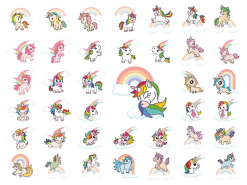 Unicorn rainbow cartoon magic preview picture