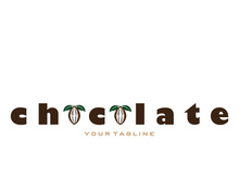 cocoa logo,cocoa bean,cocoa tree,cocoa branches and leaves,chocolate mix on white background,vintage,modern,simple,minimalist icon illustration template design vector