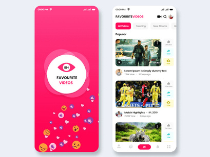 Watch videos and Music Online Mobile App UI Kit