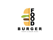 Burger Logo, Fast Food Design, Bread And Vegetables Vector, Fast Food Restaurant Brand Icon Illustration