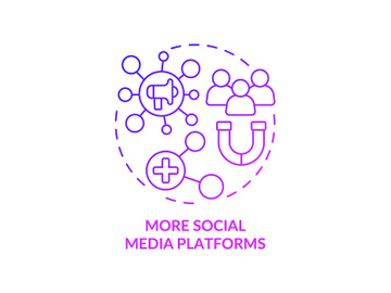 More social media platforms purple gradient concept icon preview picture