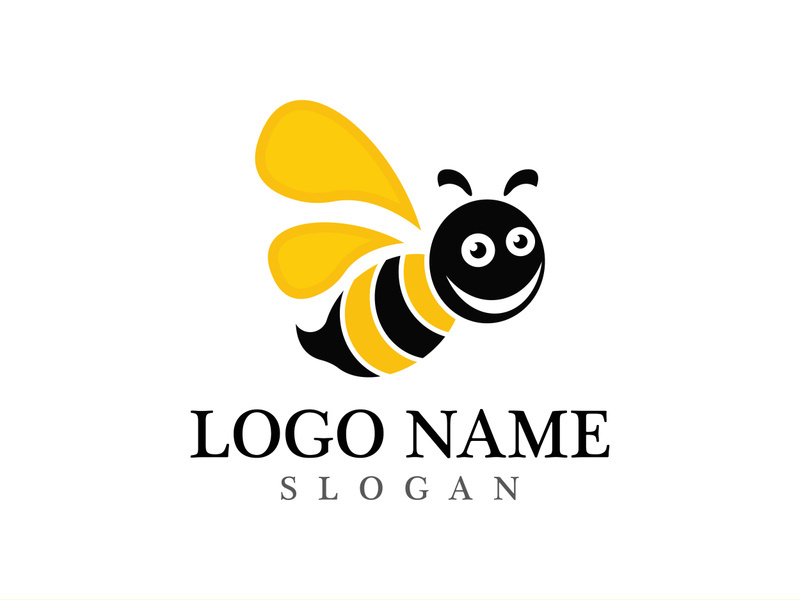 Bee logo vector icon illustration design