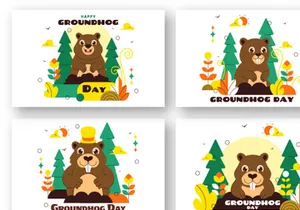 10 Happy Groundhog Day Illustration