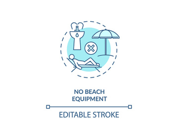 No beach equipment concept icon preview picture