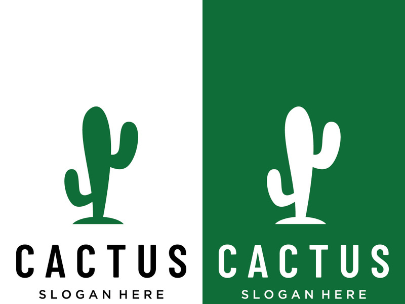 cactus plant logo template.