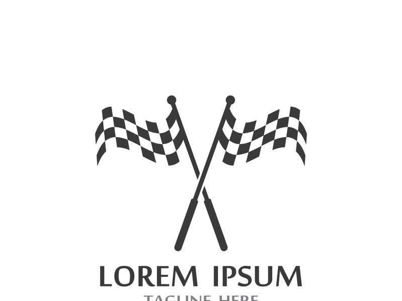 Creative and modern racing flag logo design.