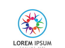 People social community logo design with creative idea