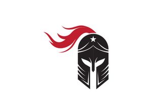 Spartan helmet icon illustration design