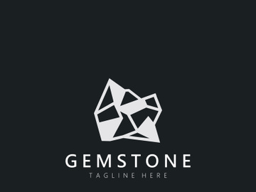 Gemstone logo design for jewelry Mineral pictogram collection emerald preview picture