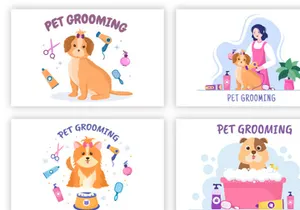 20 Pet Grooming for Dogs and Cats Illustration