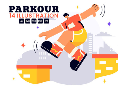 14 Parkour Sports Illustration